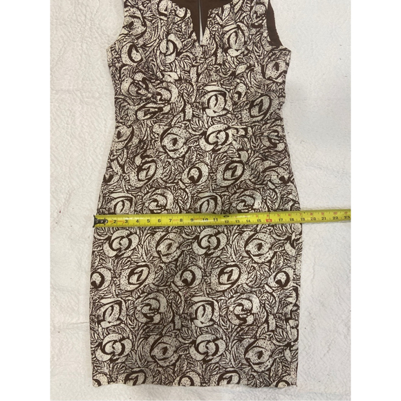 Adrianna Papell Sleeveless Sheath Dress Women's 8 Brown White Floral Career - Picture 11 of 13